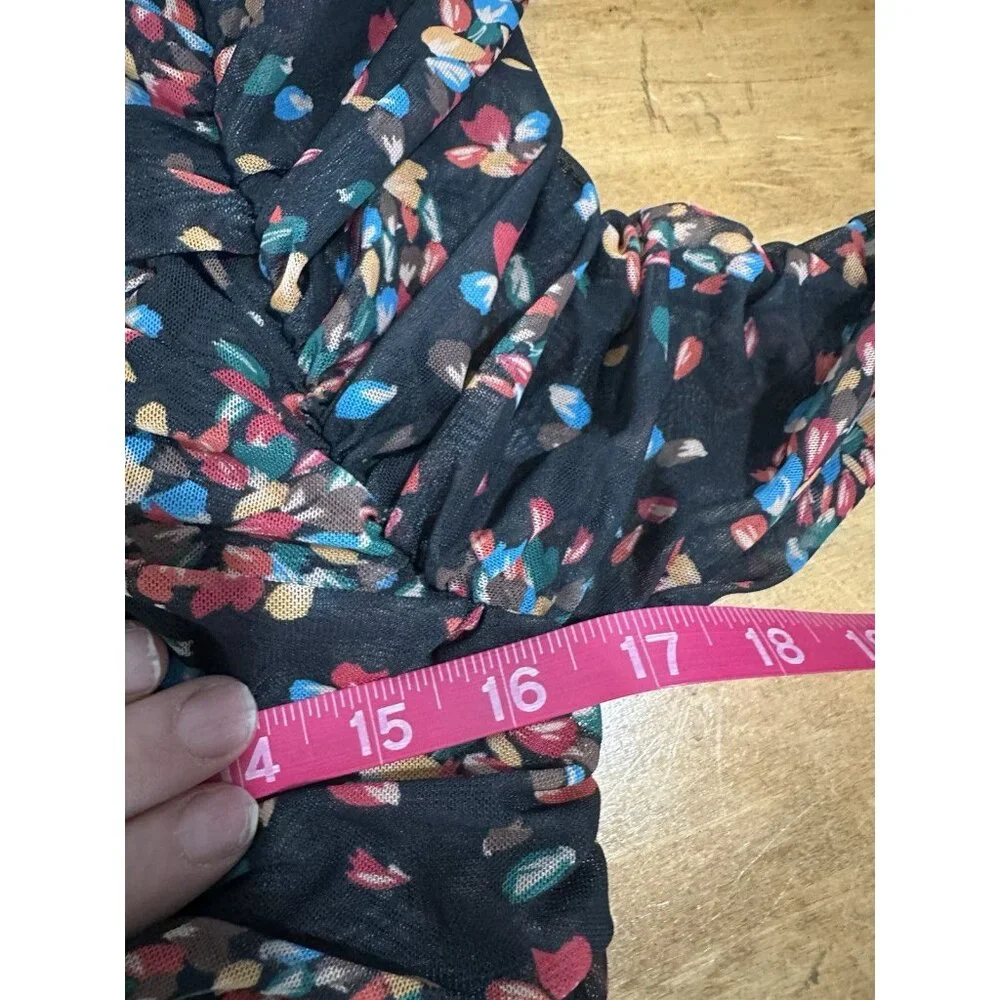 FREE PEOPLE Briella Ruched Midi-Dress in Twilight Combo Sz m - Picture 4 of 6